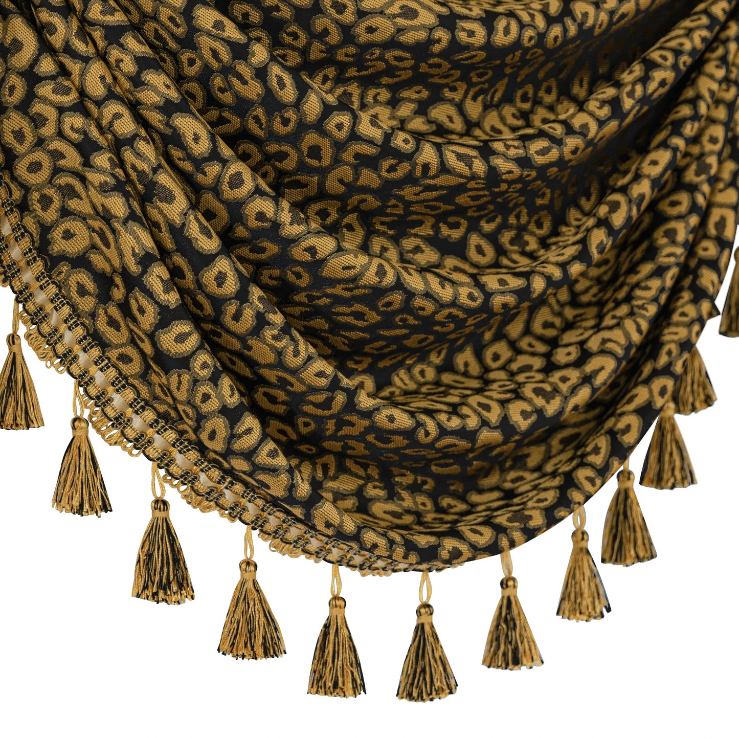 Brown Leopard Print Swag Valance