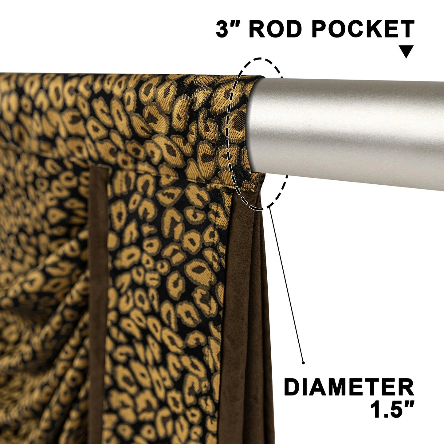 Brown Leopard Print Swag Valance