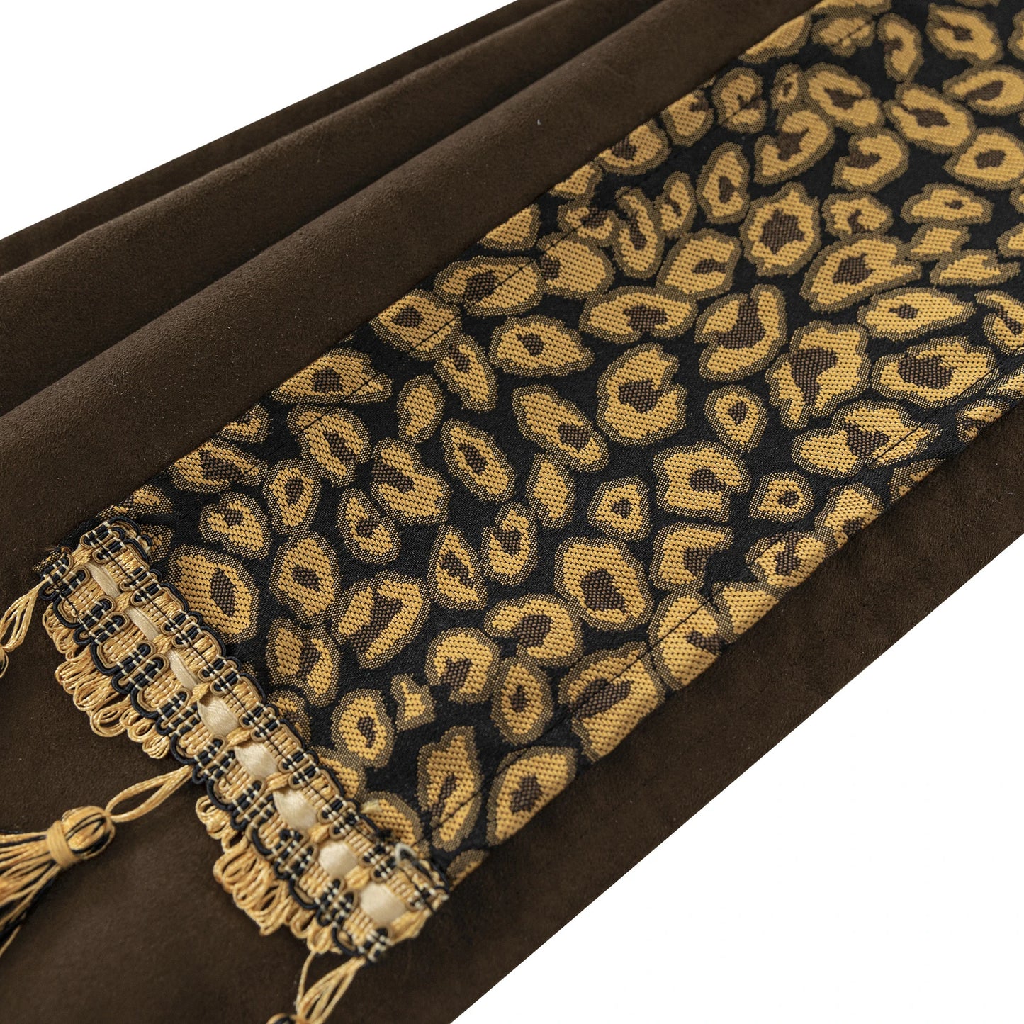 Brown Leopard Print Swag Valance