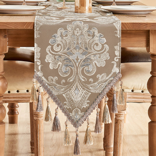 Coffee Seville Damask Table Runner