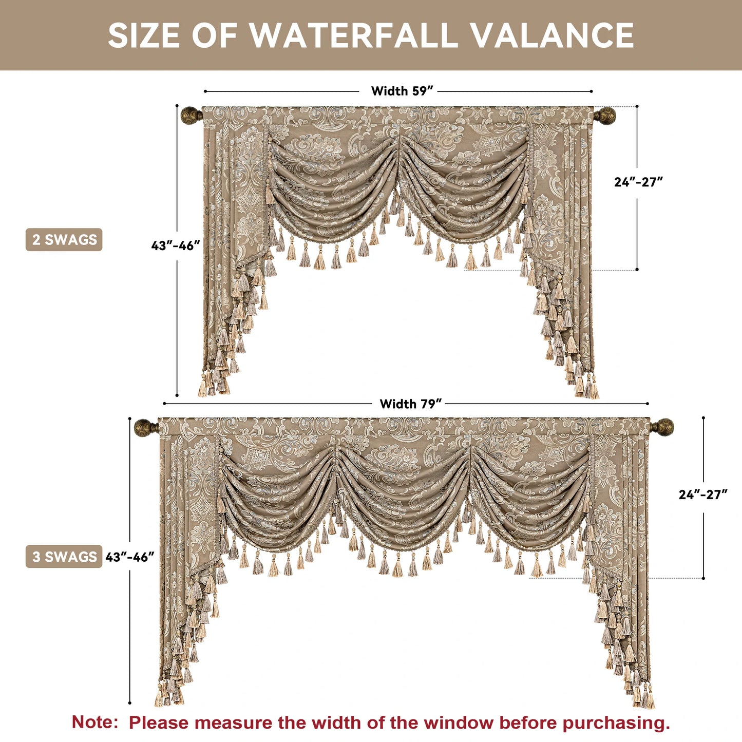 Coffee Seville Swag Valance