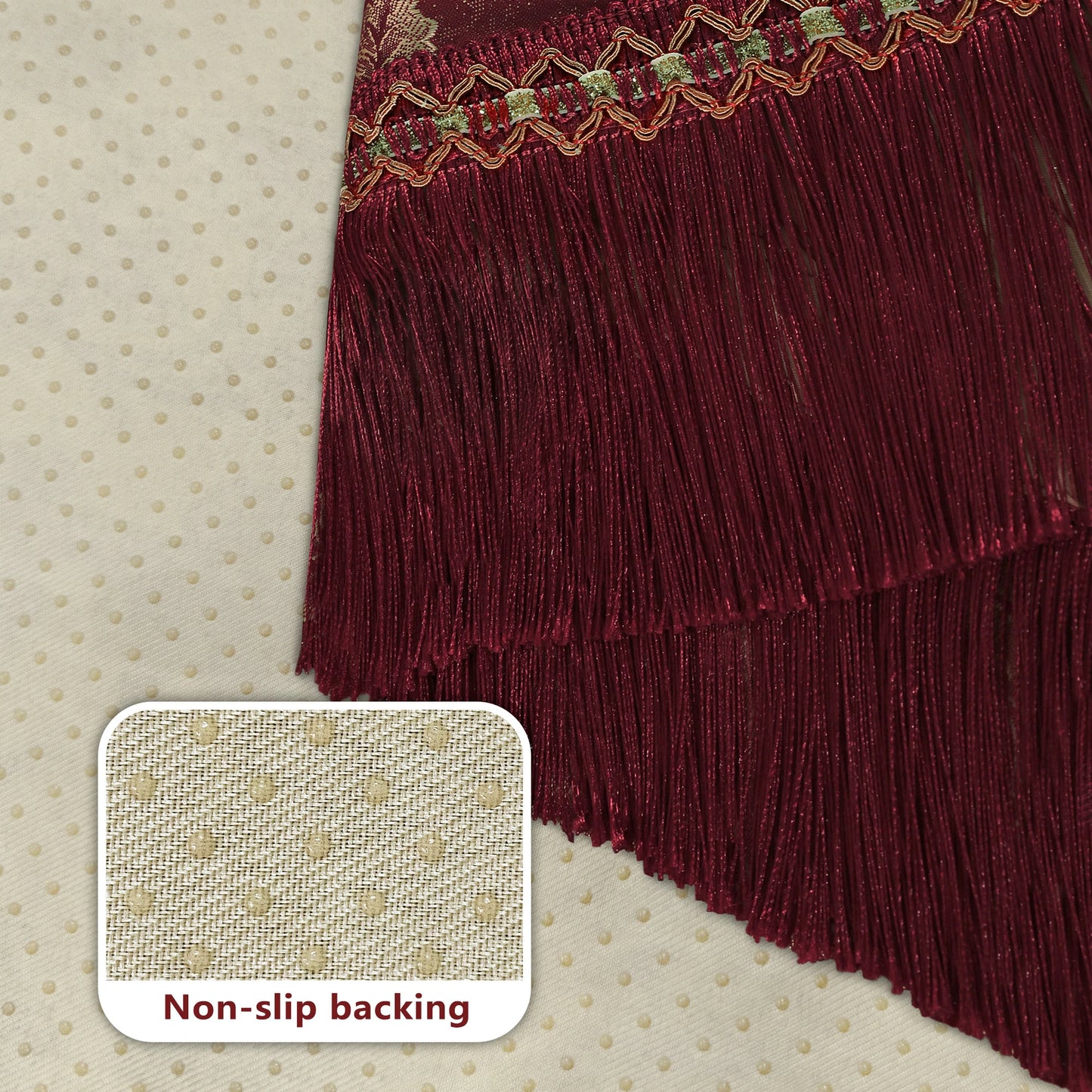Red Noble Damask Armrest Covers
