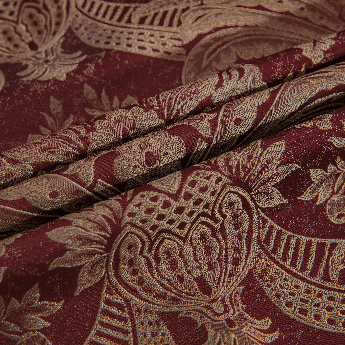 Red Noble Damask Armrest Covers