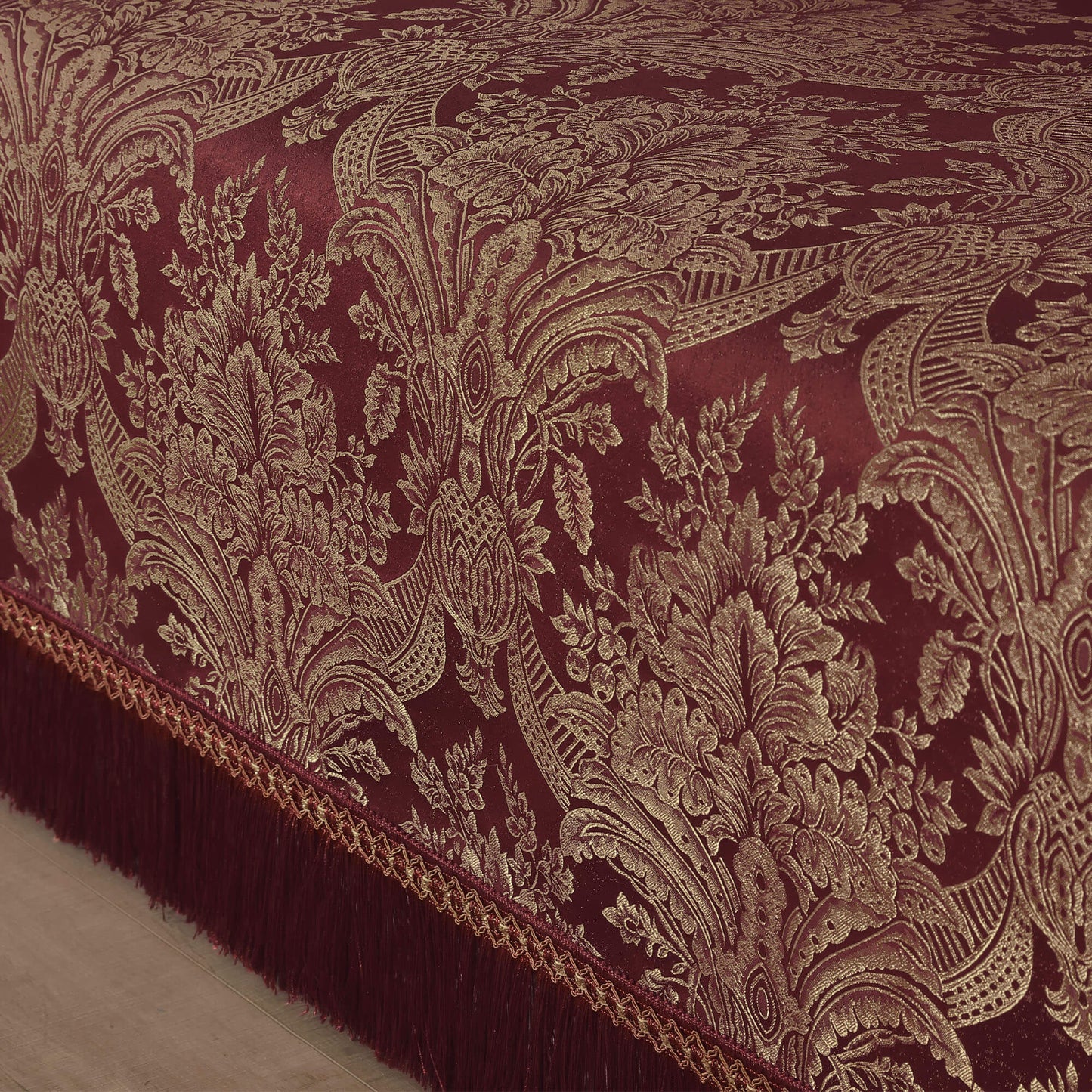 Red Noble Damask Sofa Cover