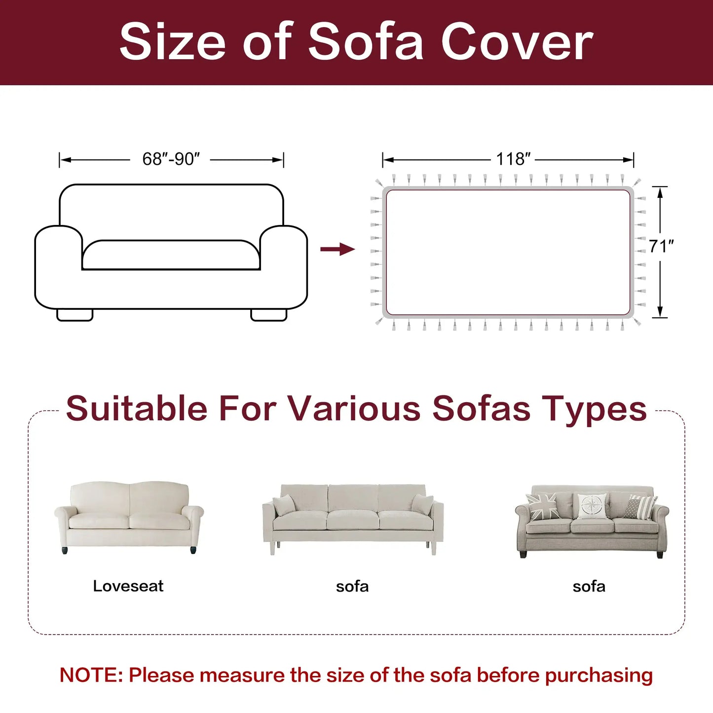 Red Noble Damask Sofa Cover