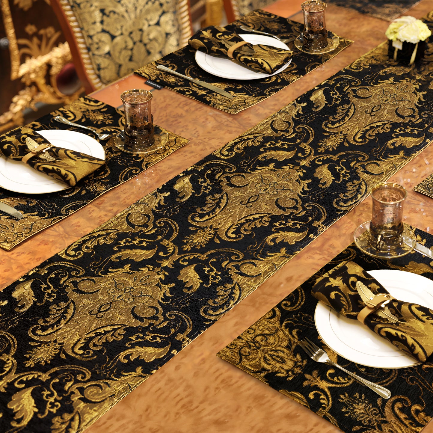 black-table-runner