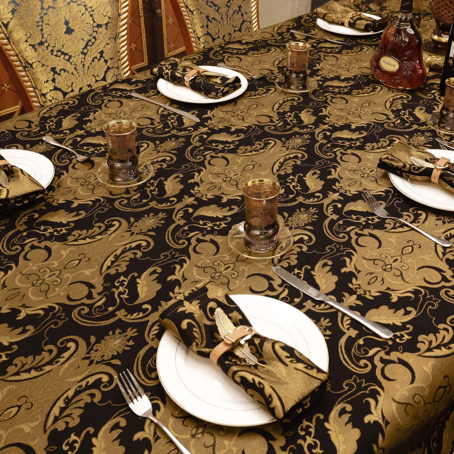 Black Florence Damask Napkins