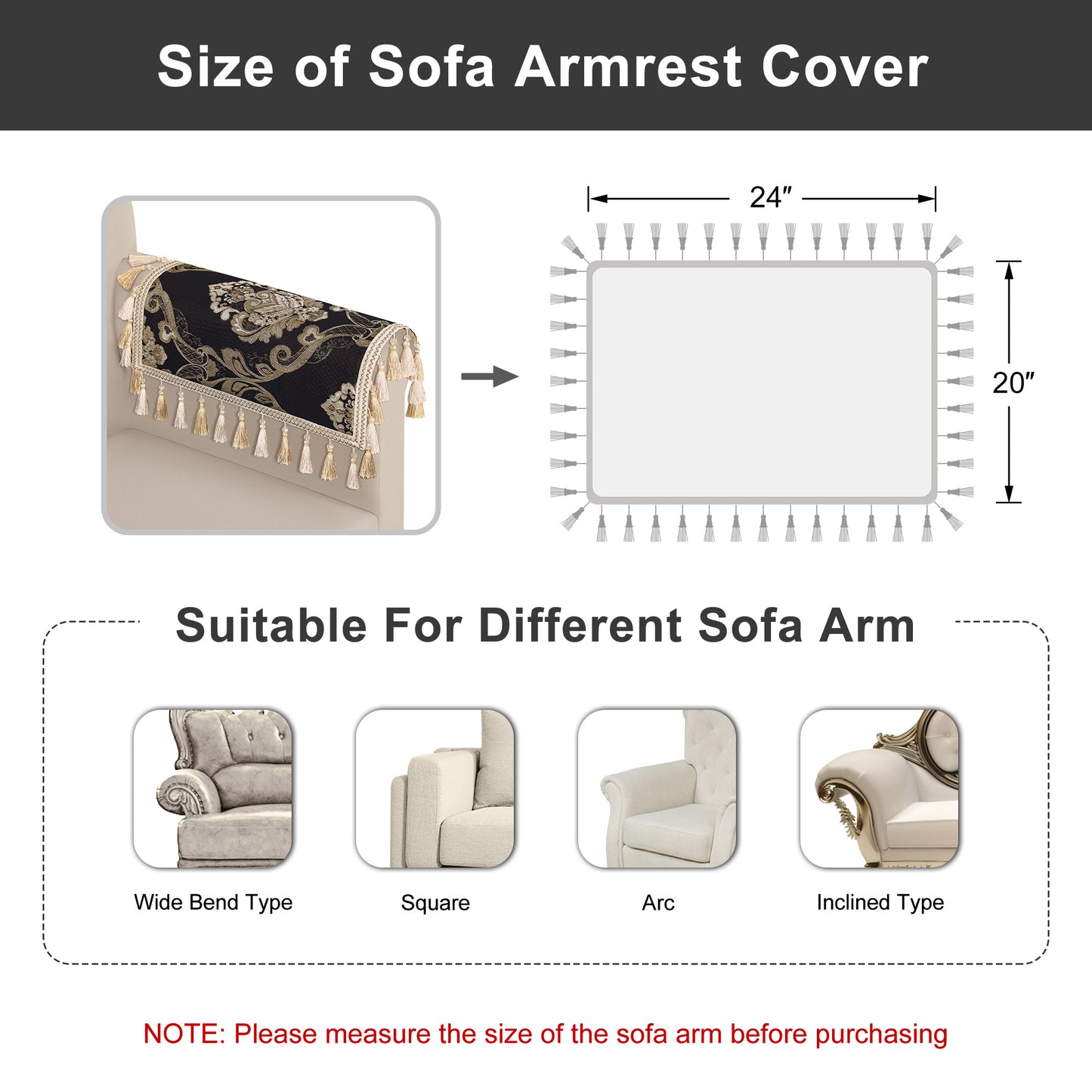 Municy Jacquard Armrest Covers