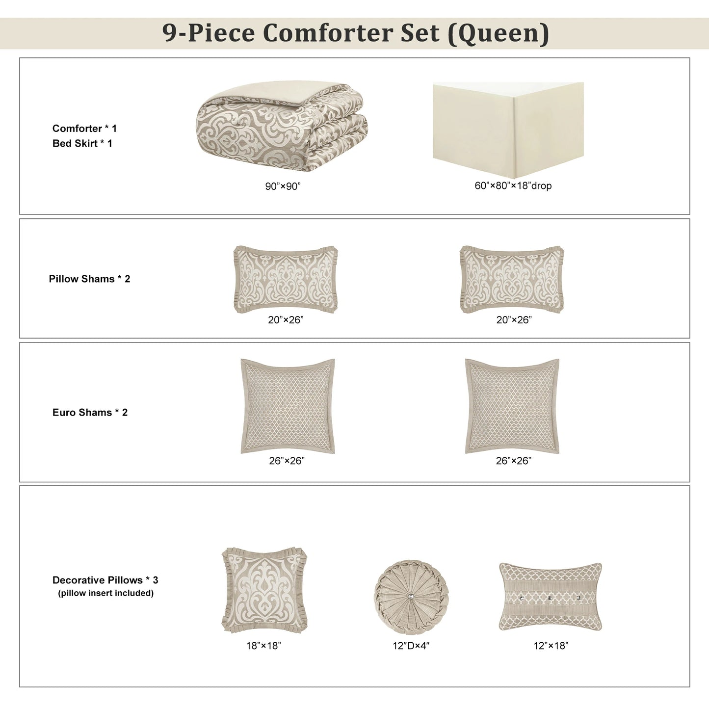 Beige Norwich Modern Bedding Set