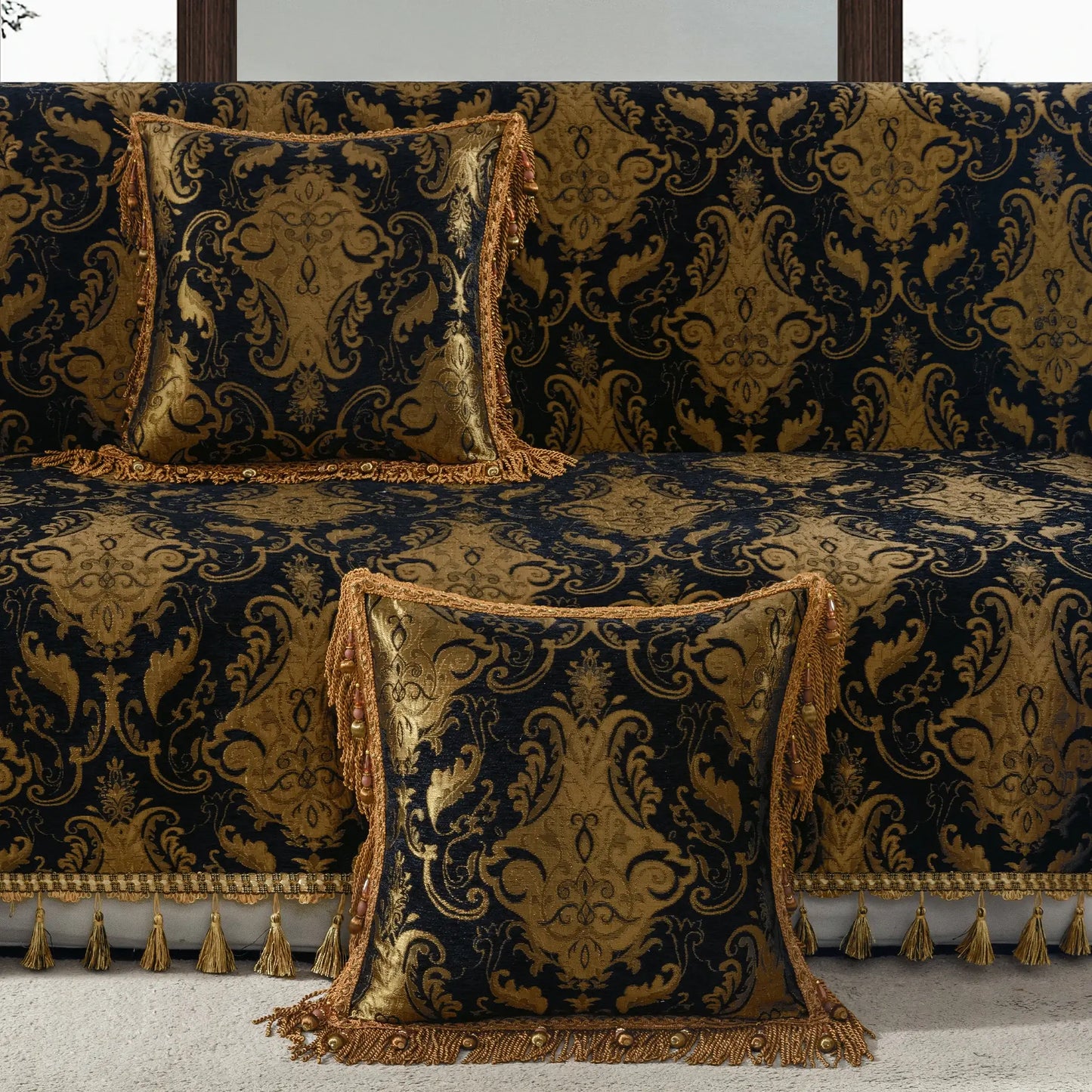 Black Florence 20" Square Pillow Sham