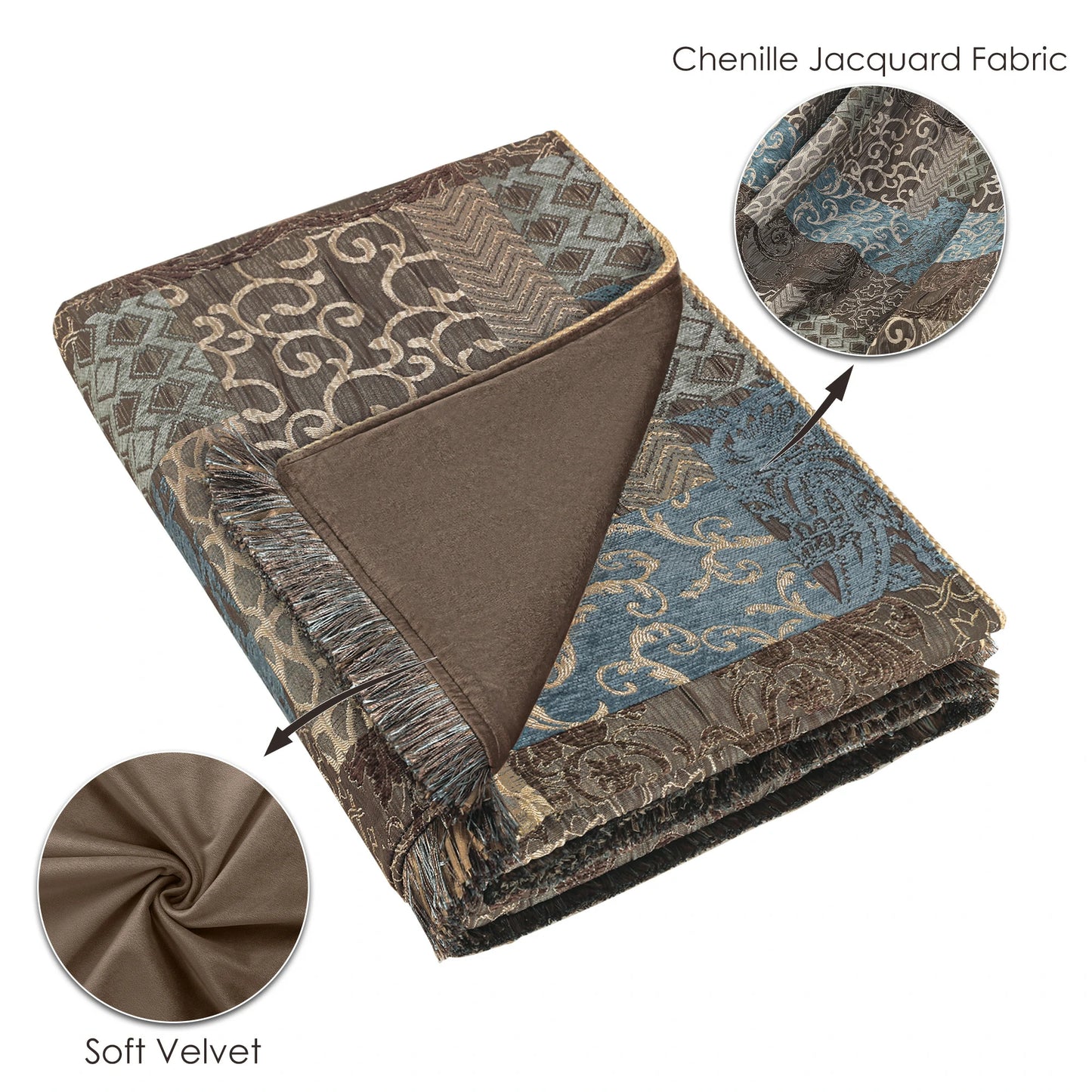 Blue Loong Patchwork Throw Blanket