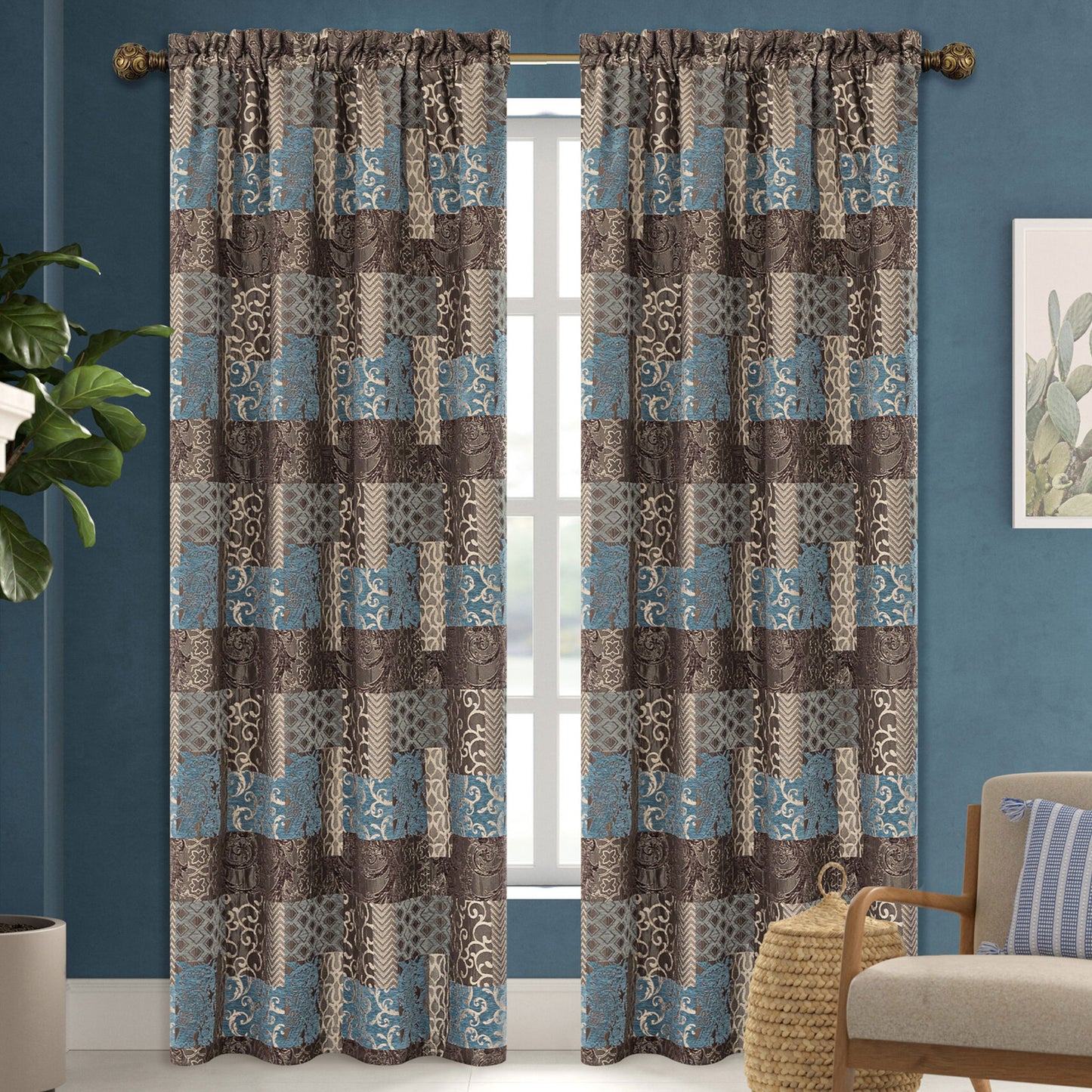 Blue Loong Patchwork Curtains – Loom And Mill