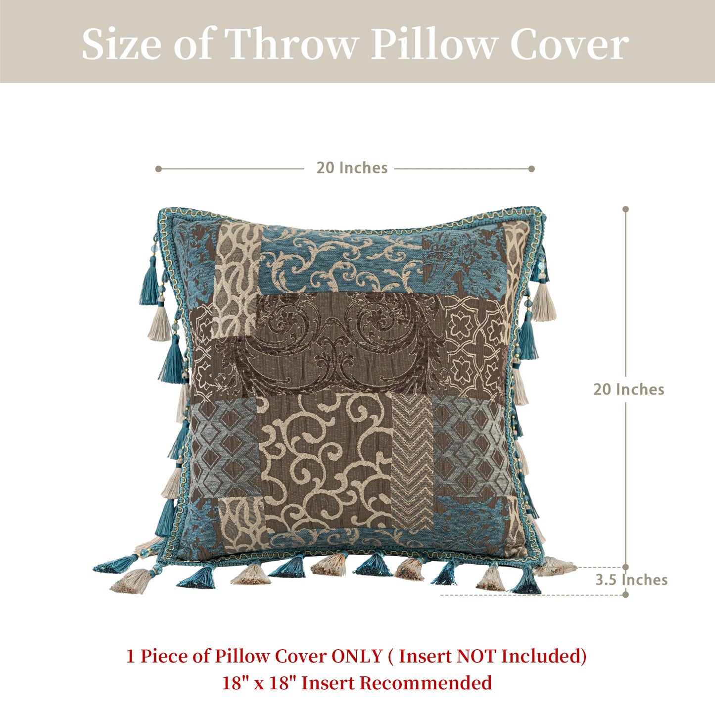 Blue Loong 20" Square Pillow Cover