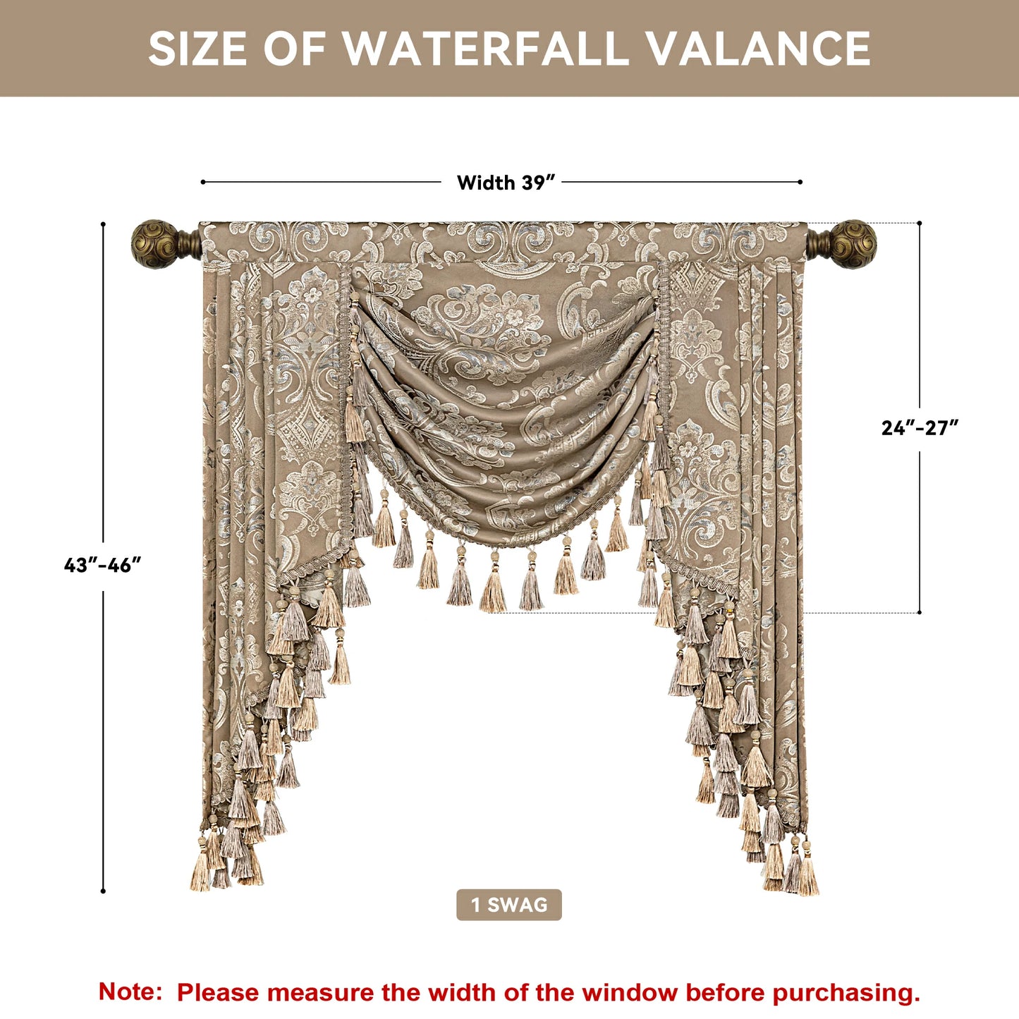 Coffee Seville Swag Valance