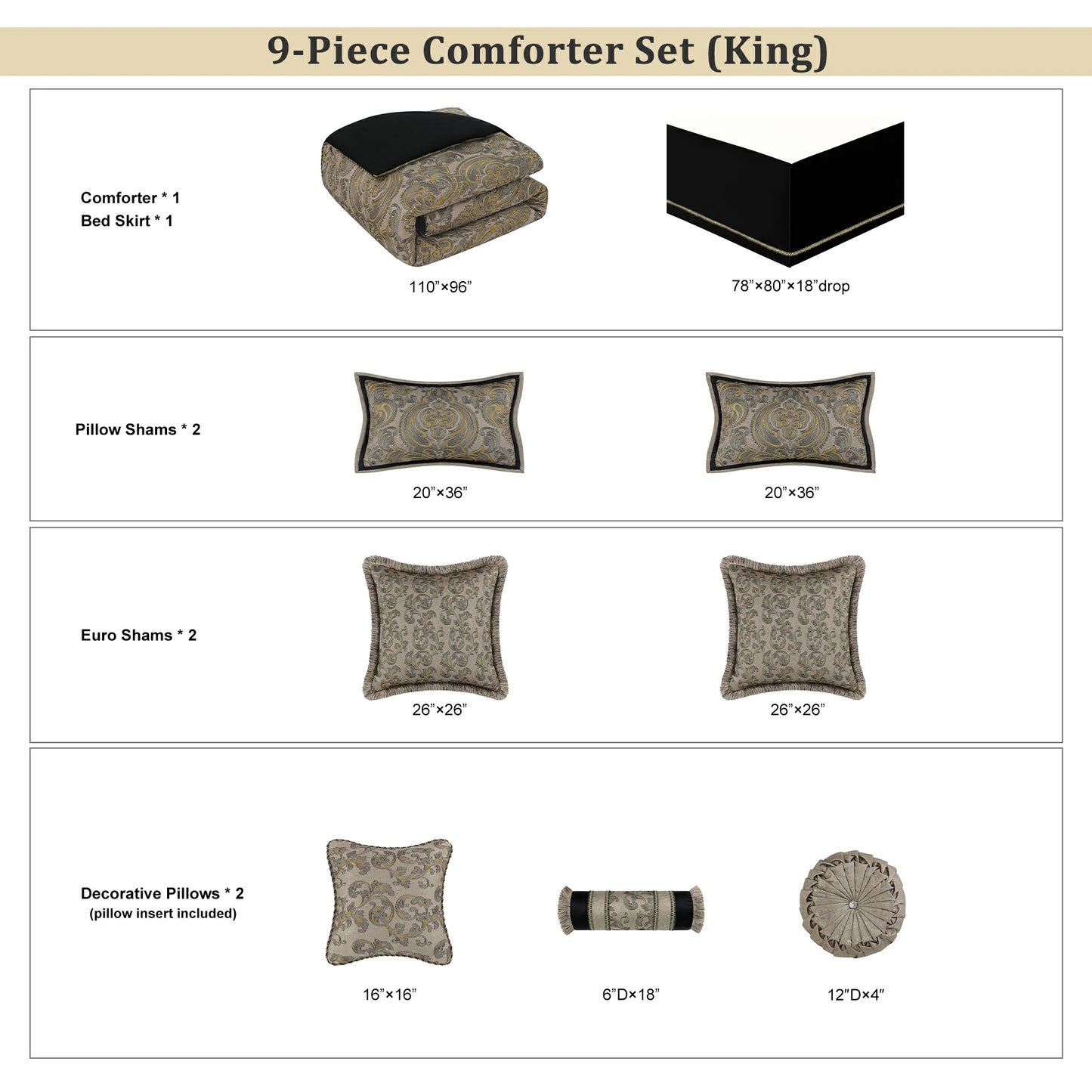 York Jacquard Bedding Set