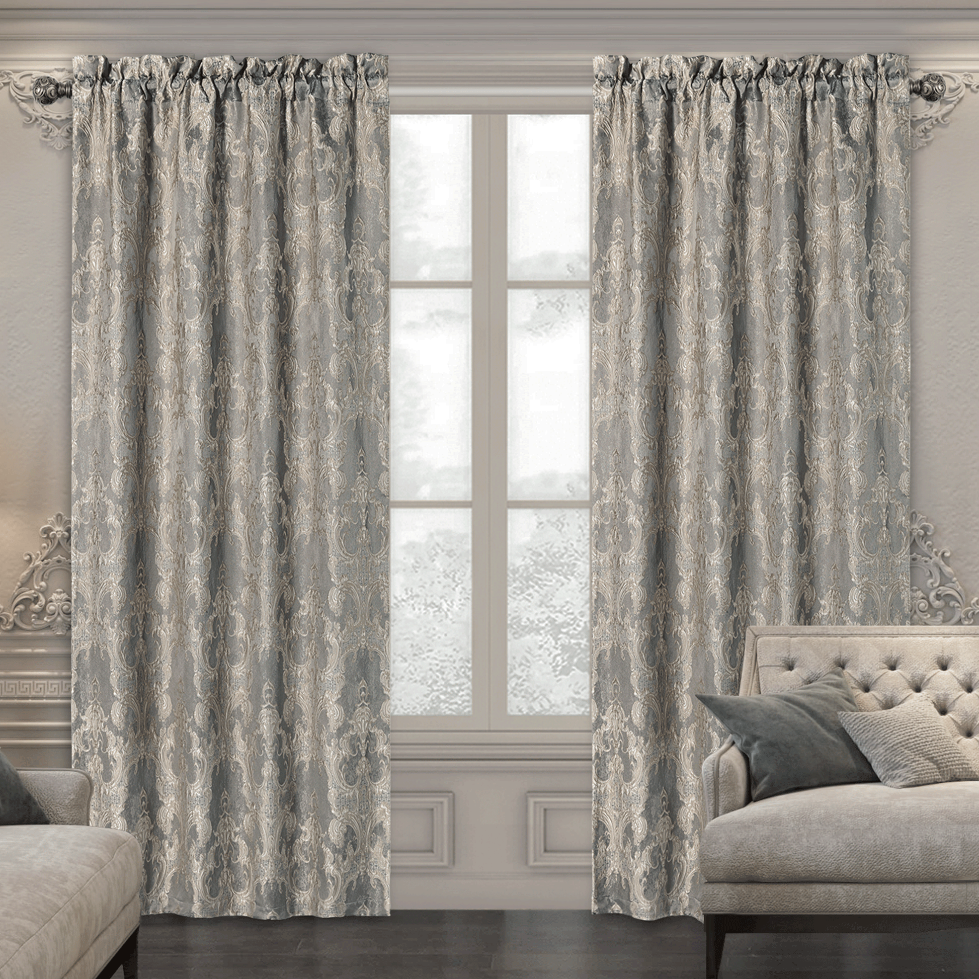 Damask curtains online